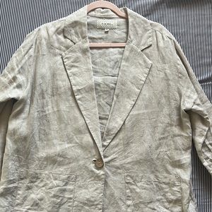 It Is Well LA 100% Linen Blazer in Beige Size M/L